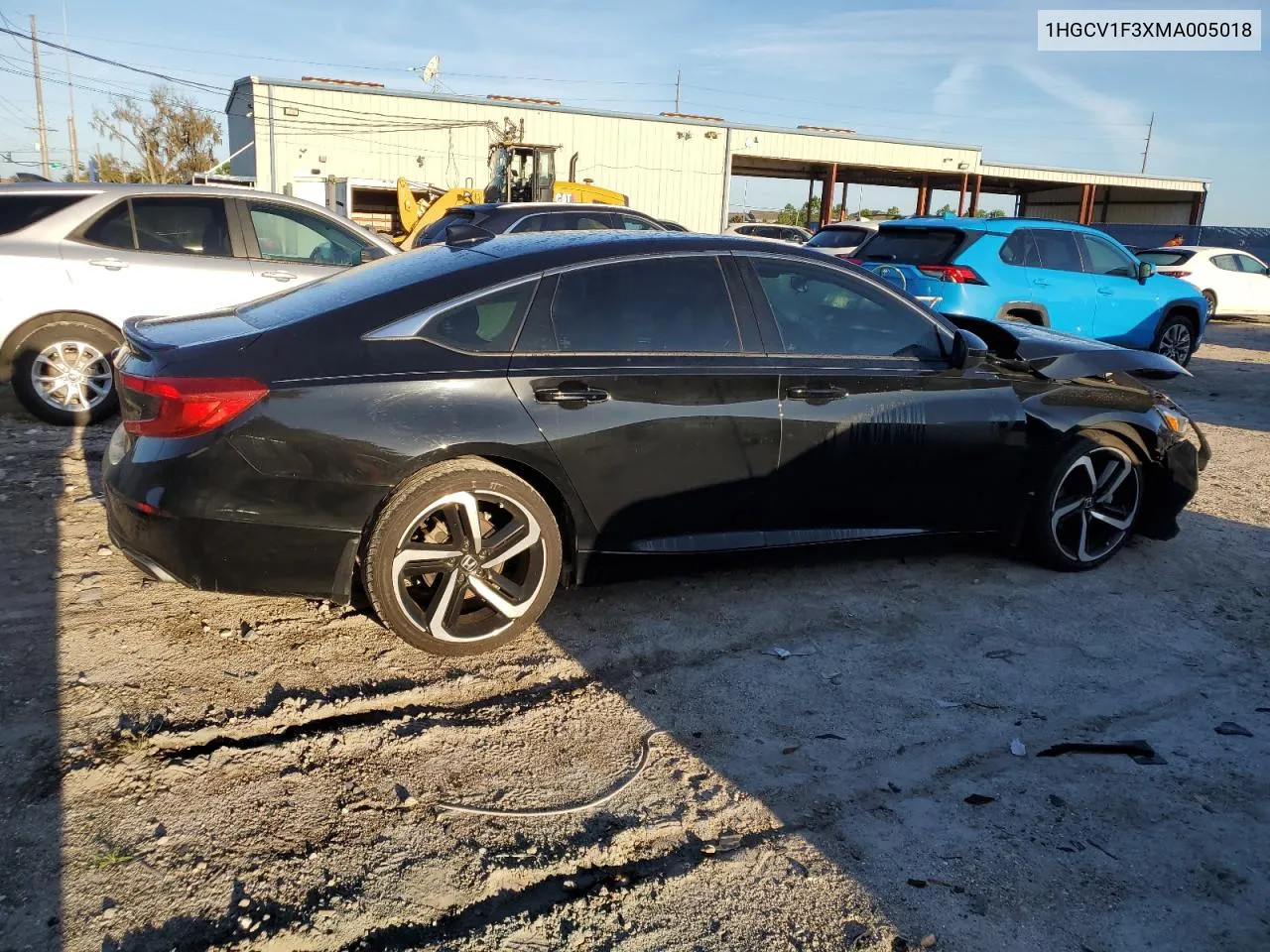 2021 Honda Accord Sport VIN: 1HGCV1F3XMA005018 Lot: 69118524