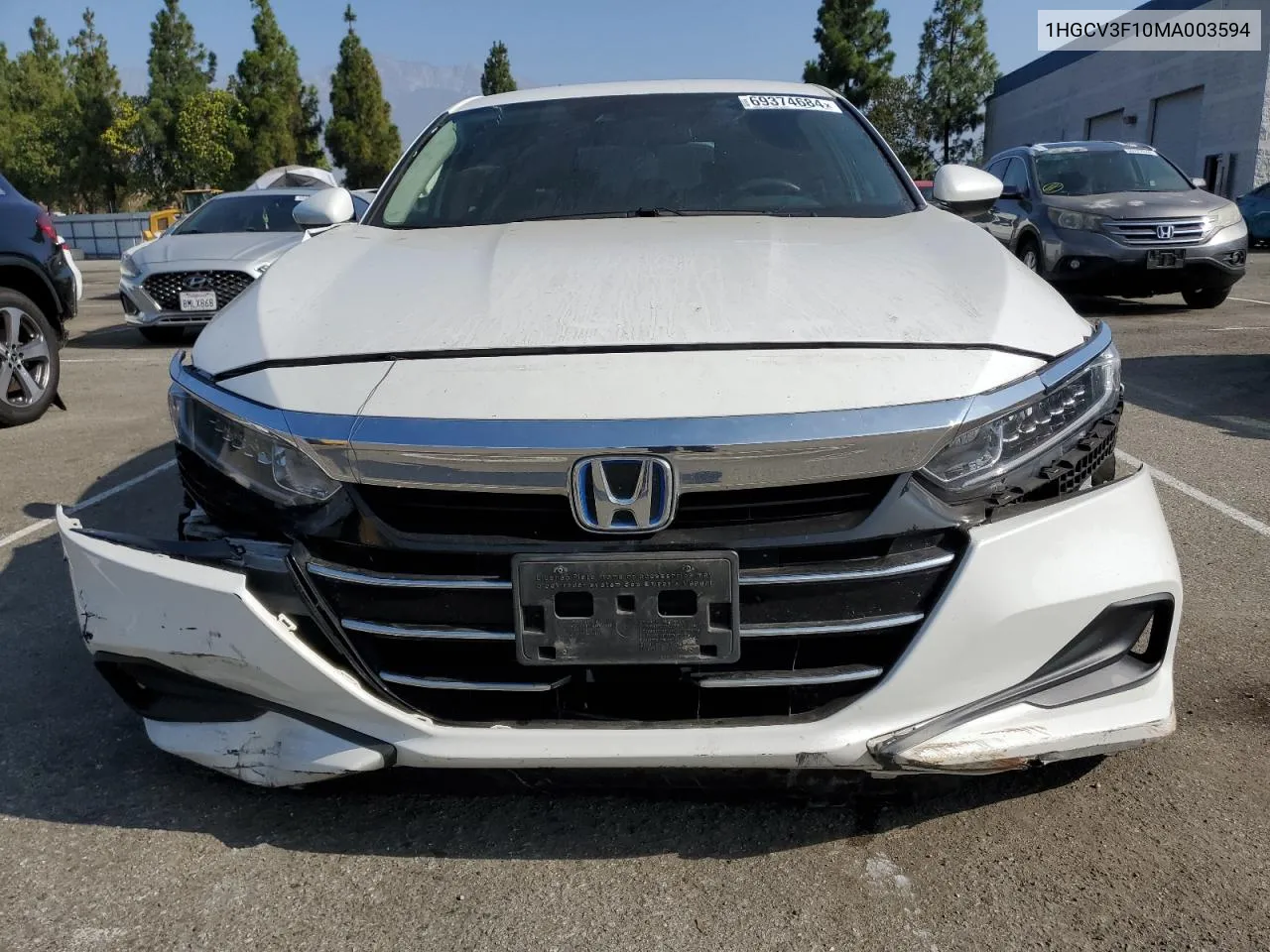 2021 Honda Accord Hybrid VIN: 1HGCV3F10MA003594 Lot: 69374684