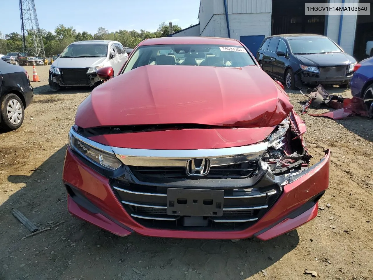 2021 Honda Accord Lx VIN: 1HGCV1F14MA103640 Lot: 70094304