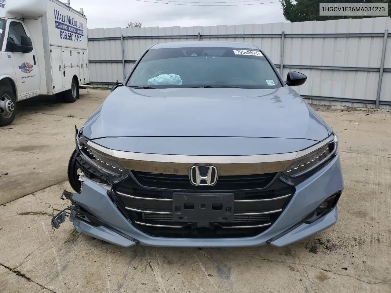 2021 Honda Accord Sport VIN: 1HGCV1F36MA034273 Lot: 70569894