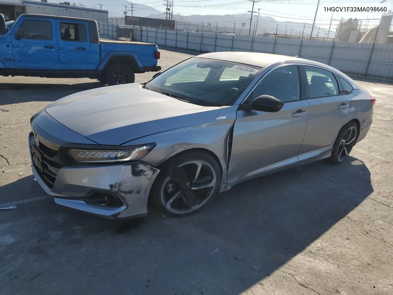 2021 Honda Accord Sport VIN: 1HGCV1F33MA098660 Lot: 70932034