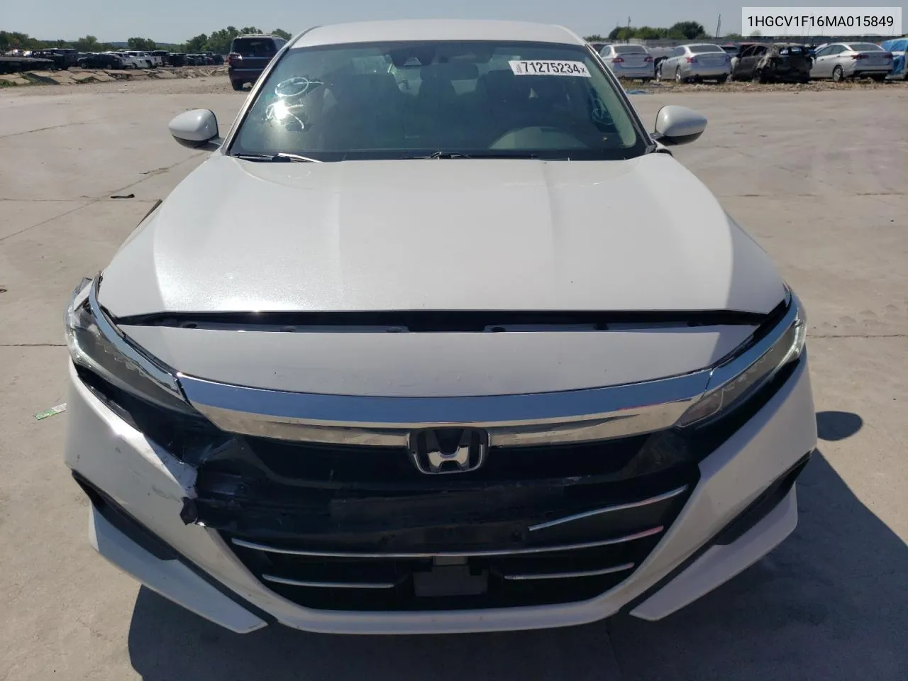 2021 Honda Accord Lx VIN: 1HGCV1F16MA015849 Lot: 71275234