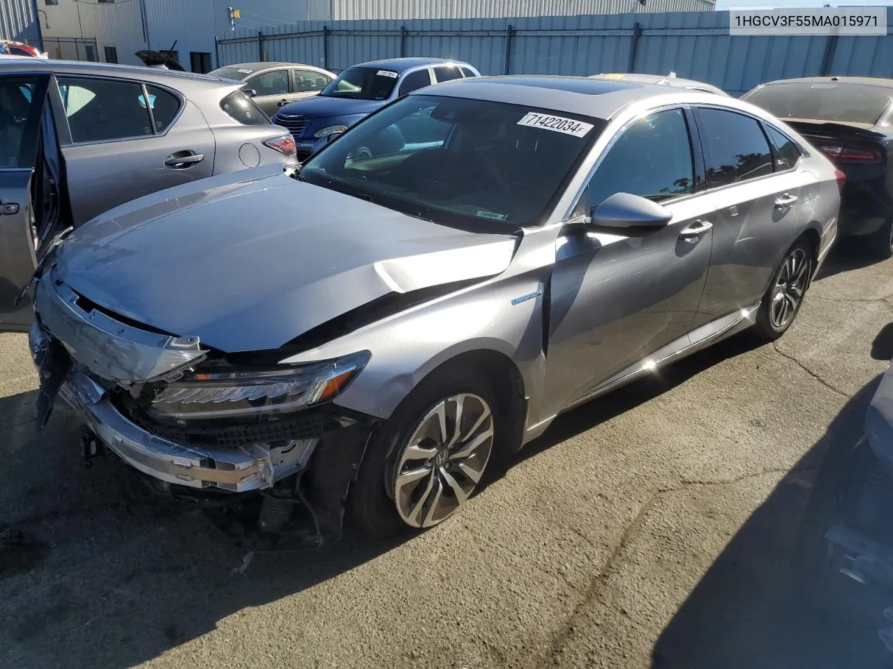 2021 Honda Accord Hybrid Exl VIN: 1HGCV3F55MA015971 Lot: 71422034