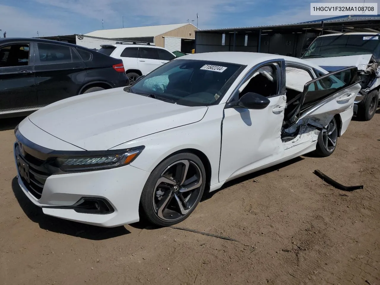 2021 Honda Accord Sport VIN: 1HGCV1F32MA108708 Lot: 71502244