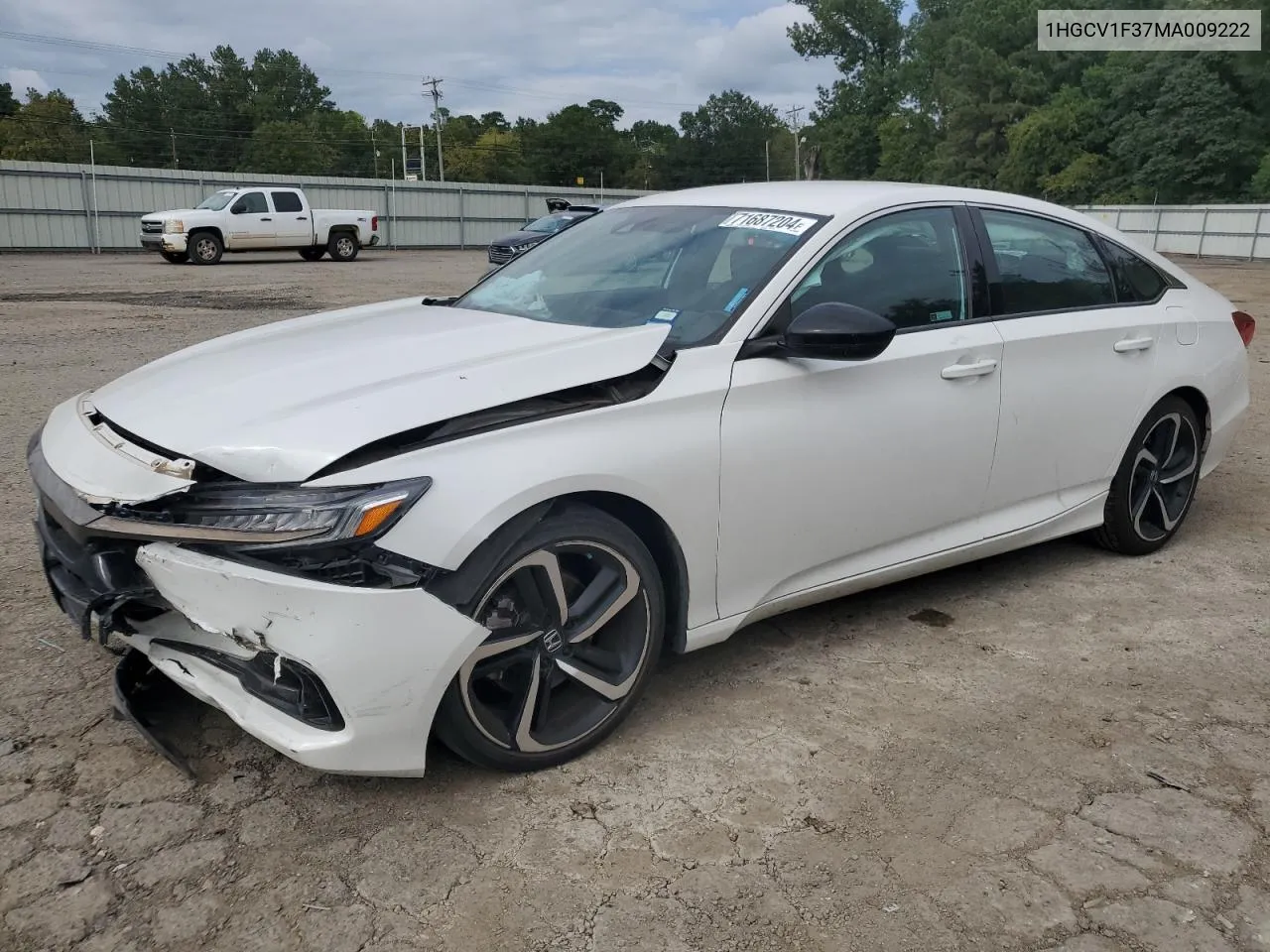 2021 Honda Accord Sport VIN: 1HGCV1F37MA009222 Lot: 71687204