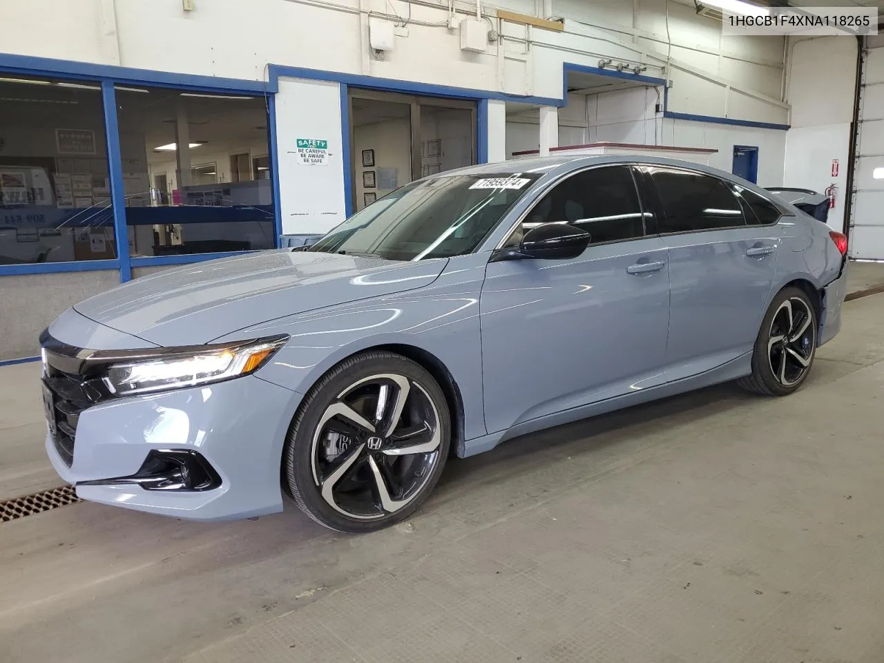 2021 Honda Accord VIN: 1HGCB1F4XNA118265 Lot: 71959374