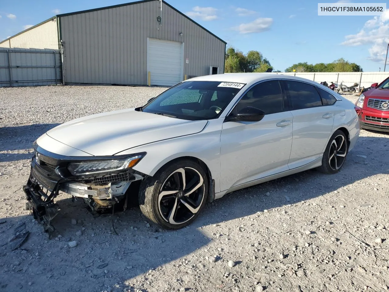 2021 Honda Accord Sport VIN: 1HGCV1F38MA105652 Lot: 72048144