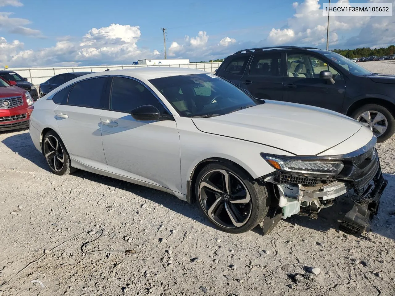 2021 Honda Accord Sport VIN: 1HGCV1F38MA105652 Lot: 72048144