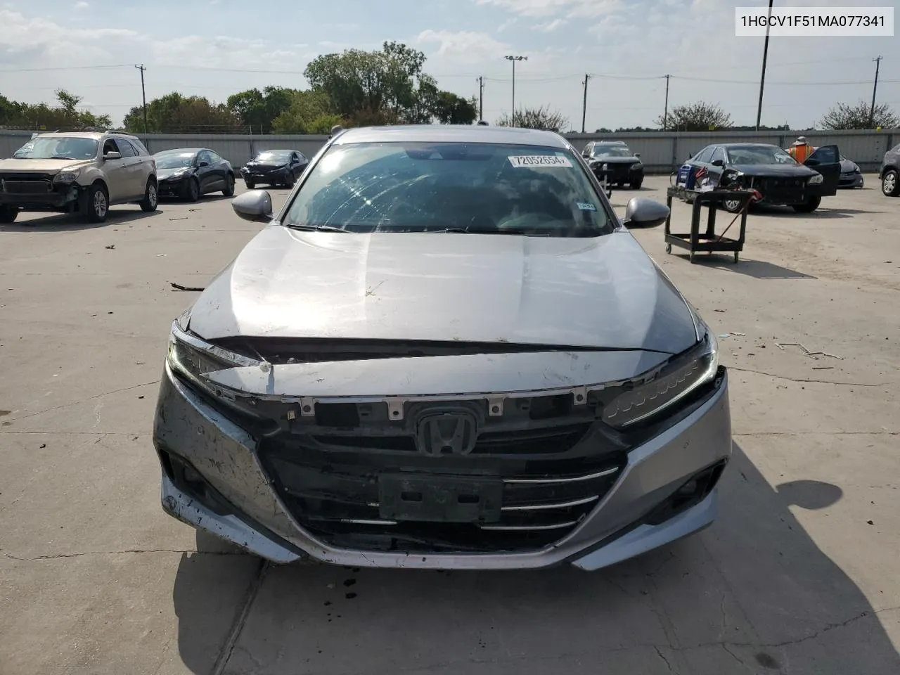 2021 Honda Accord Exl VIN: 1HGCV1F51MA077341 Lot: 72052654