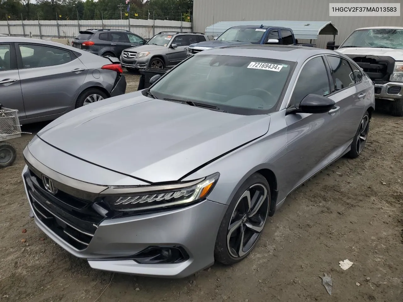 2021 Honda Accord Sport VIN: 1HGCV2F37MA013583 Lot: 72169434