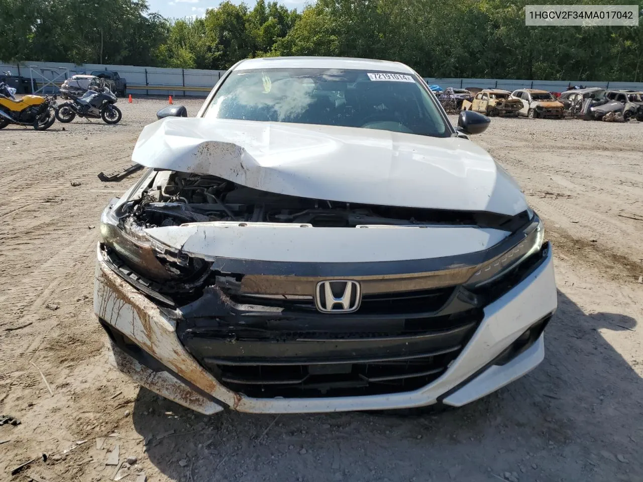 2021 Honda Accord Sport VIN: 1HGCV2F34MA017042 Lot: 72191014