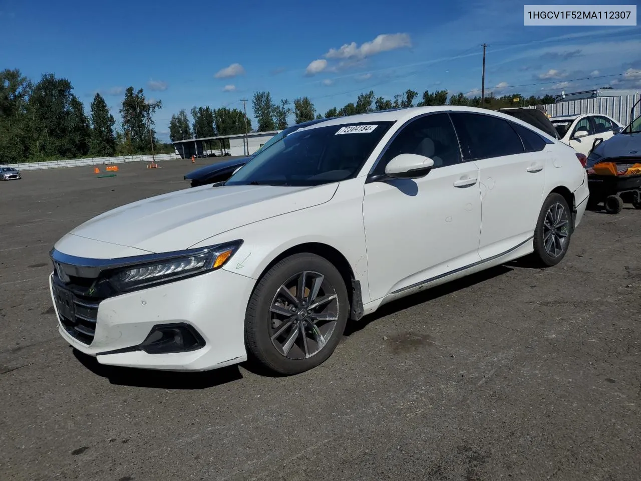 2021 Honda Accord Exl VIN: 1HGCV1F52MA112307 Lot: 72304184