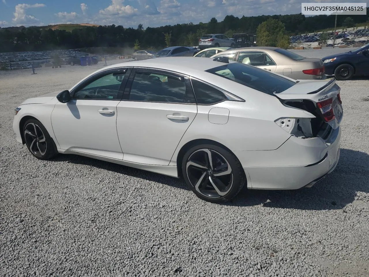 2021 Honda Accord Sport VIN: 1HGCV2F35MA045125 Lot: 72598154