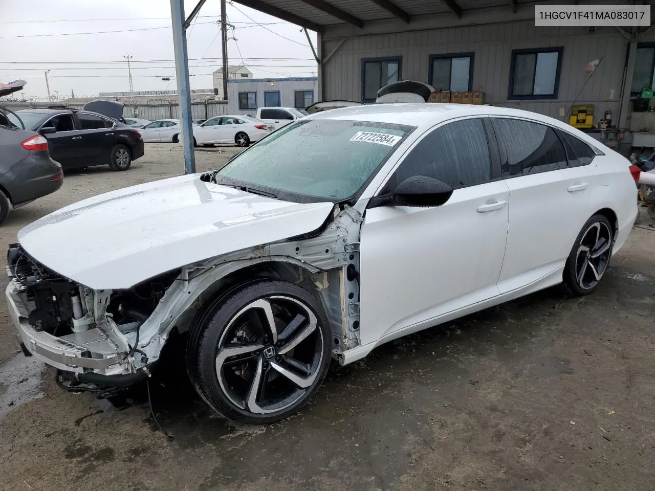 2021 Honda Accord Sport Se VIN: 1HGCV1F41MA083017 Lot: 72722584