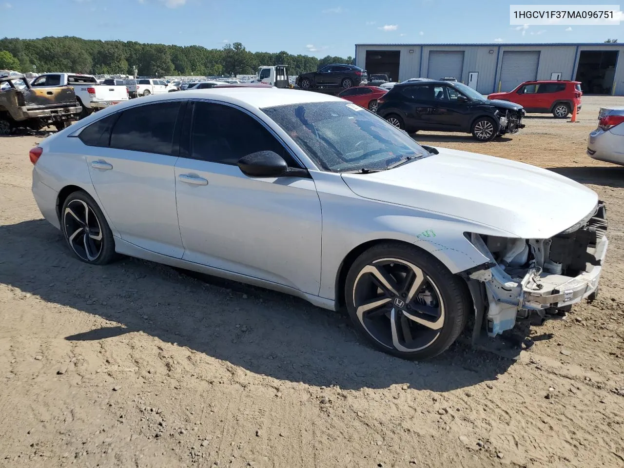 2021 Honda Accord Sport VIN: 1HGCV1F37MA096751 Lot: 72921714