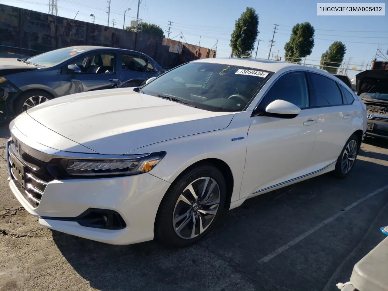 2021 Honda Accord Hybrid Ex VIN: 1HGCV3F43MA005432 Lot: 73058434