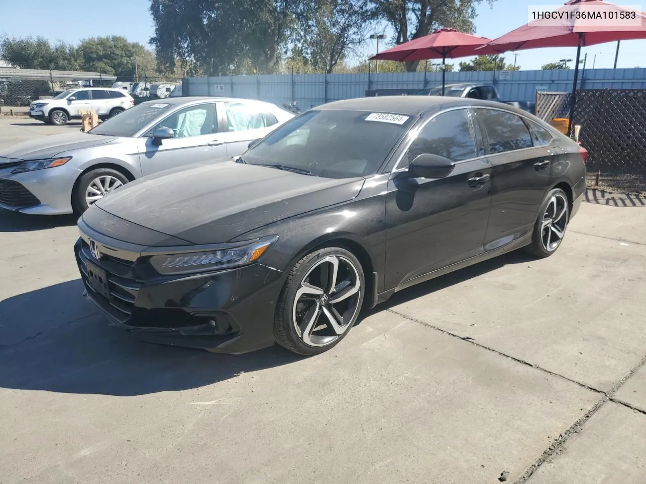 2021 Honda Accord Sport VIN: 1HGCV1F36MA101583 Lot: 73582564