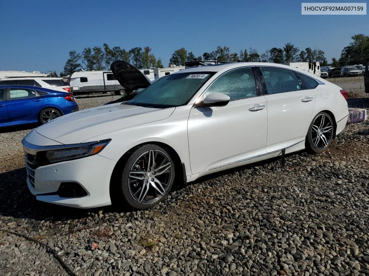 2021 Honda Accord Touring VIN: 1HGCV2F92MA007159 Lot: 74635574