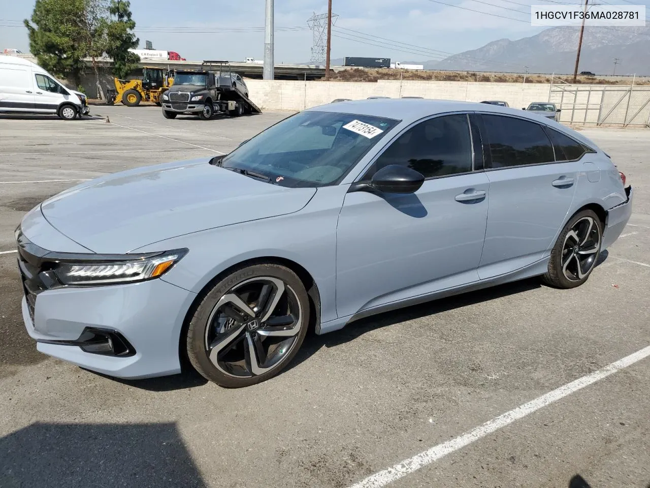 2021 Honda Accord Sport VIN: 1HGCV1F36MA028781 Lot: 74773154