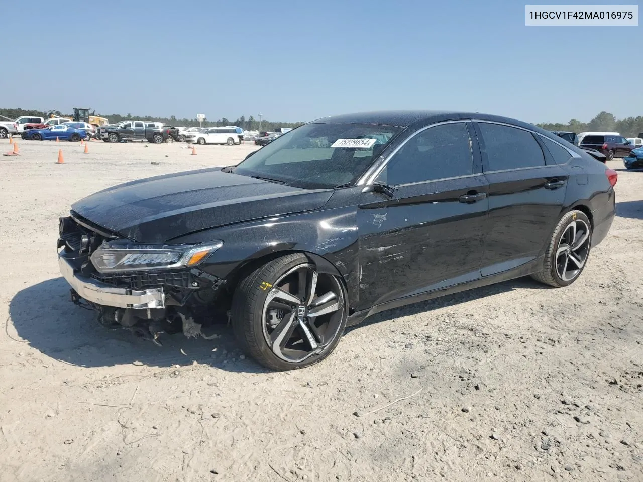 2021 Honda Accord Sport Se VIN: 1HGCV1F42MA016975 Lot: 75229654