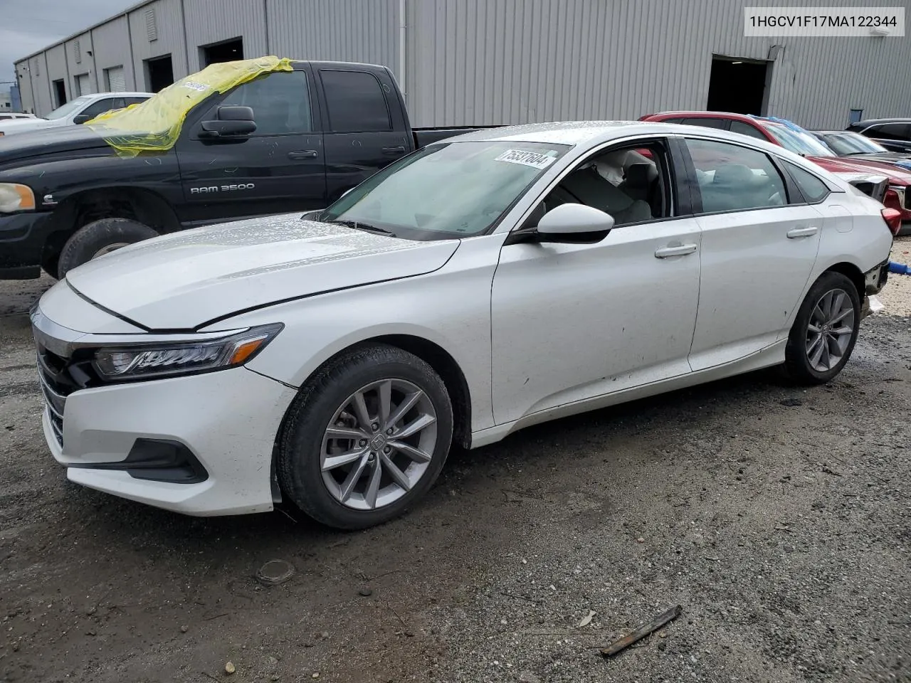 2021 Honda Accord Lx VIN: 1HGCV1F17MA122344 Lot: 75337604