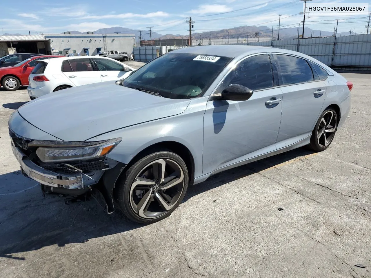 2021 Honda Accord Sport VIN: 1HGCV1F36MA028067 Lot: 75558324