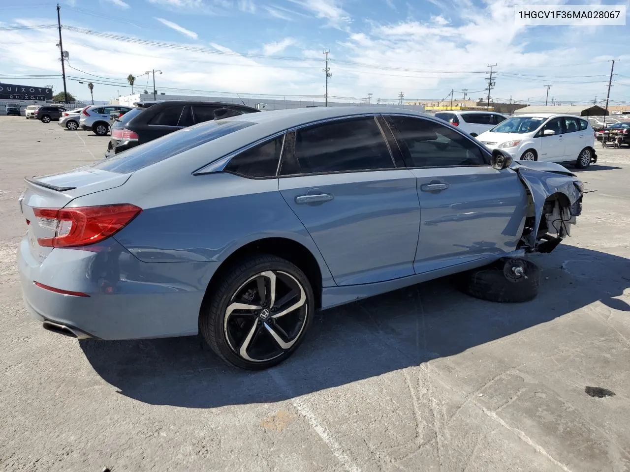 2021 Honda Accord Sport VIN: 1HGCV1F36MA028067 Lot: 75558324