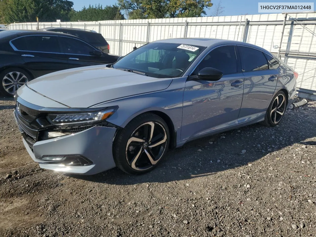 2021 Honda Accord Sport VIN: 1HGCV2F37MA012448 Lot: 75731814