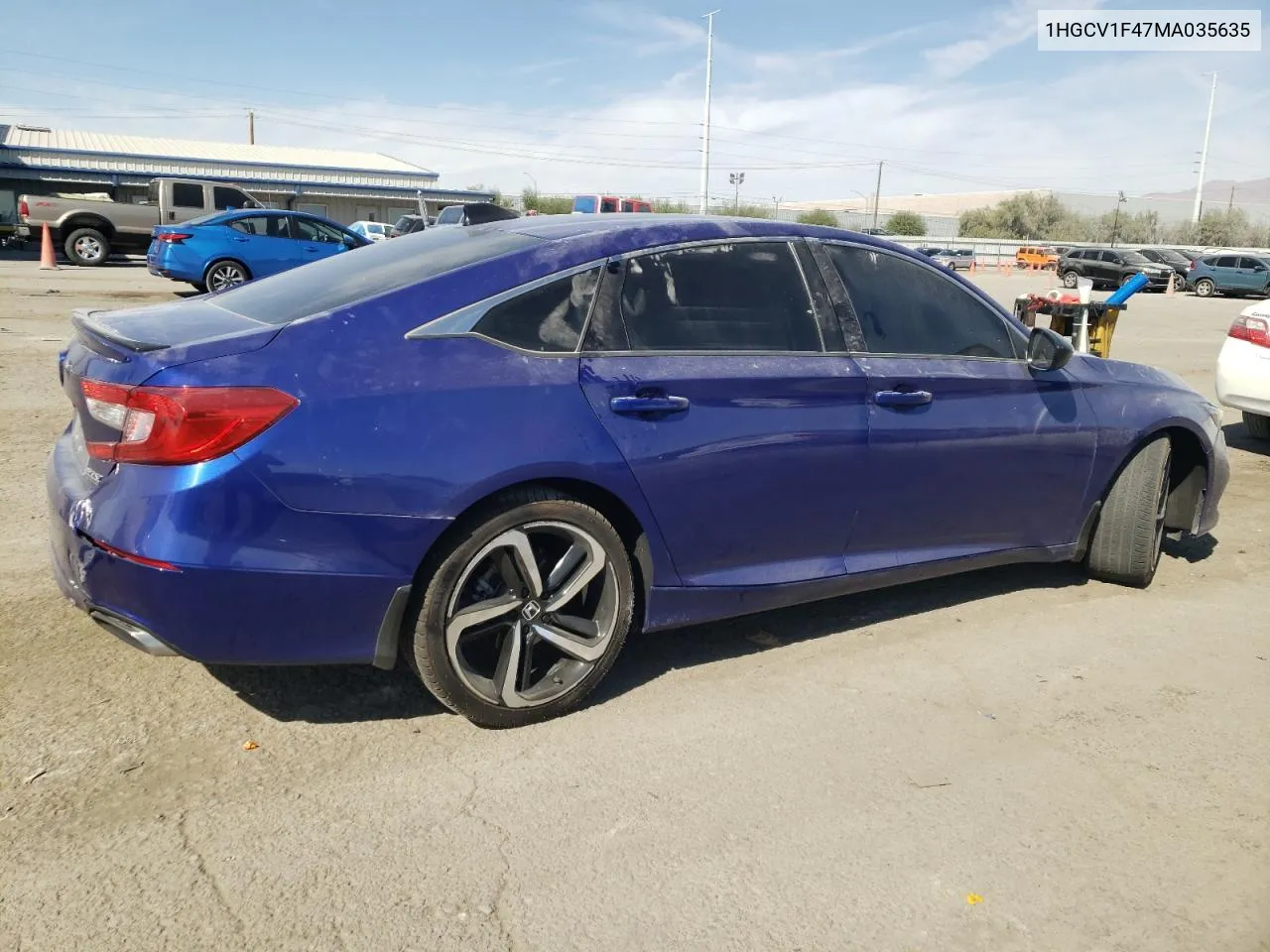 2021 Honda Accord Sport Se VIN: 1HGCV1F47MA035635 Lot: 75942454