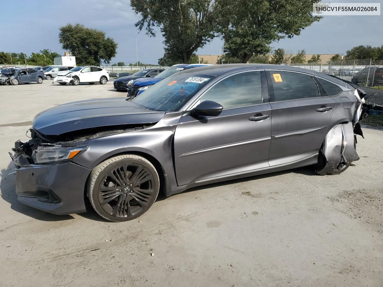 2021 Honda Accord Exl VIN: 1HGCV1F55MA026084 Lot: 76181394