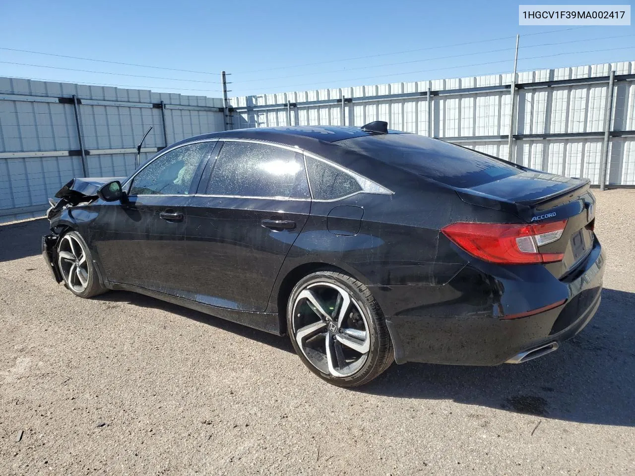 2021 Honda Accord Sport VIN: 1HGCV1F39MA002417 Lot: 76571454