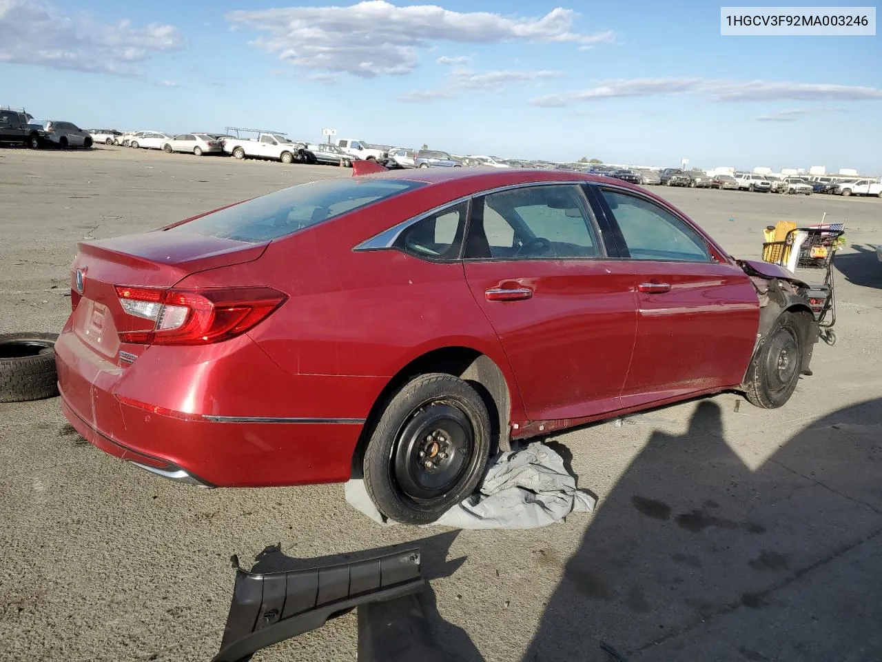 1HGCV3F92MA003246 2021 Honda Accord Touring Hybrid