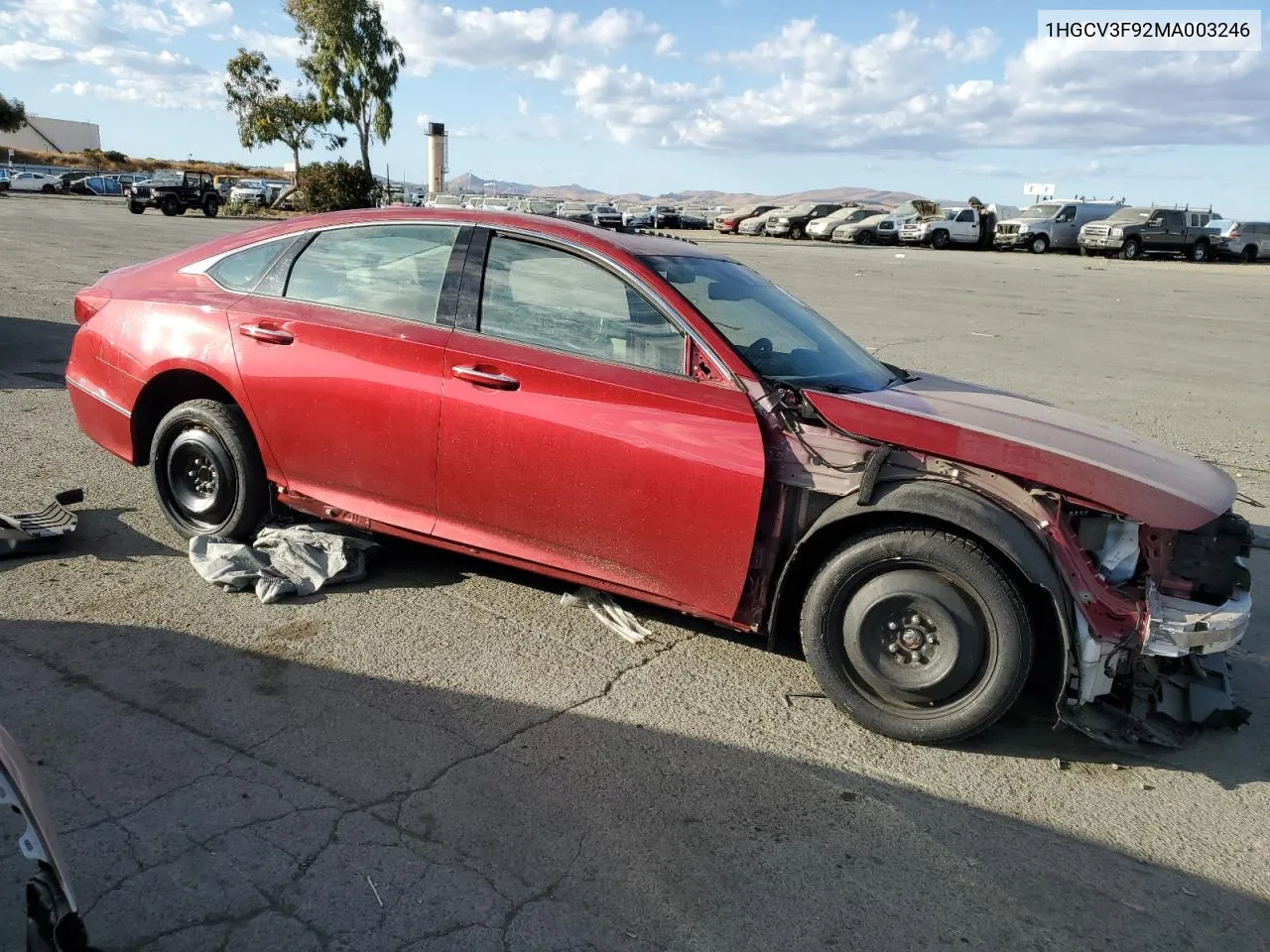 2021 Honda Accord Touring Hybrid VIN: 1HGCV3F92MA003246 Lot: 76624834