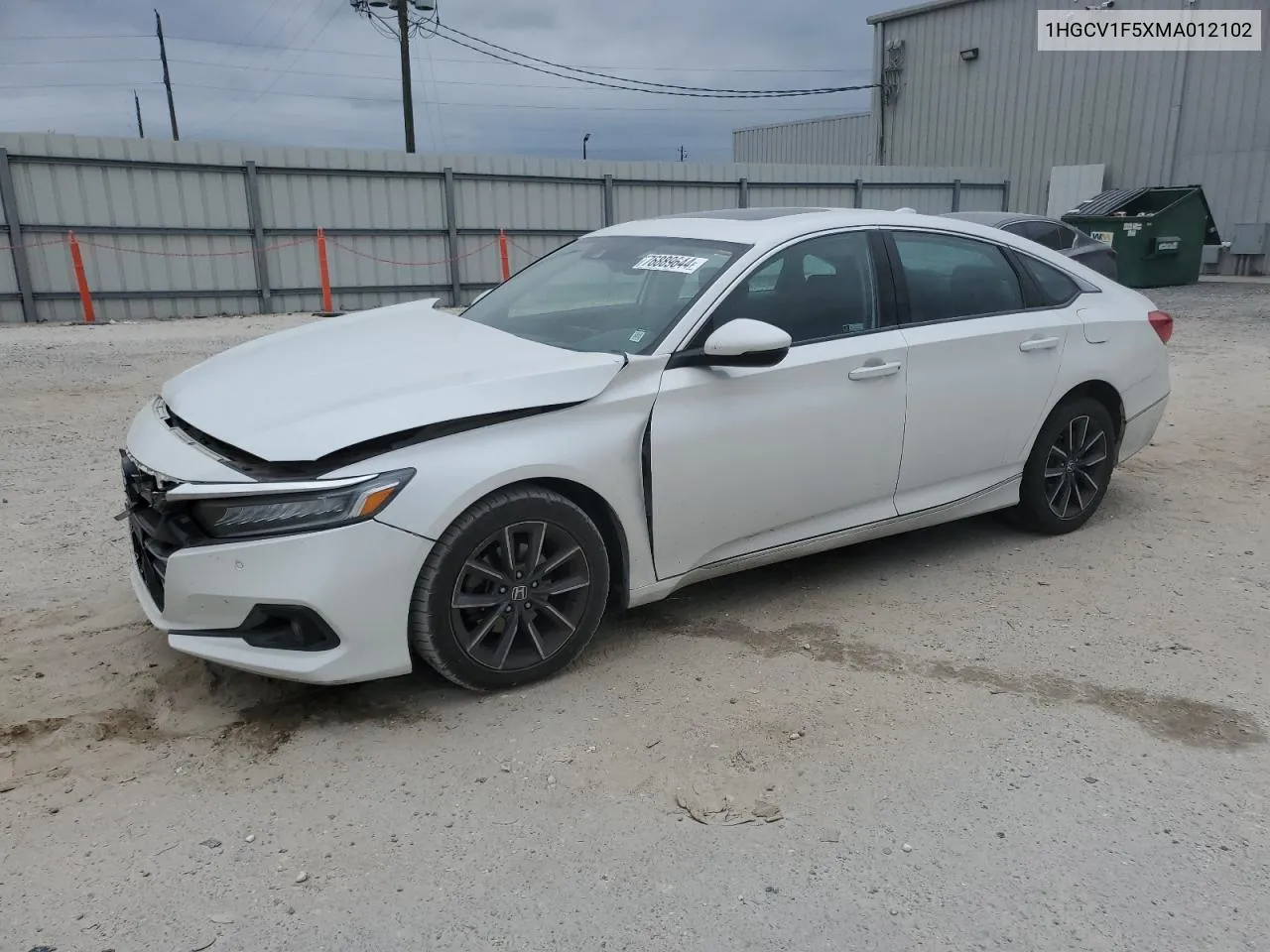 2021 Honda Accord Exl VIN: 1HGCV1F5XMA012102 Lot: 76889644