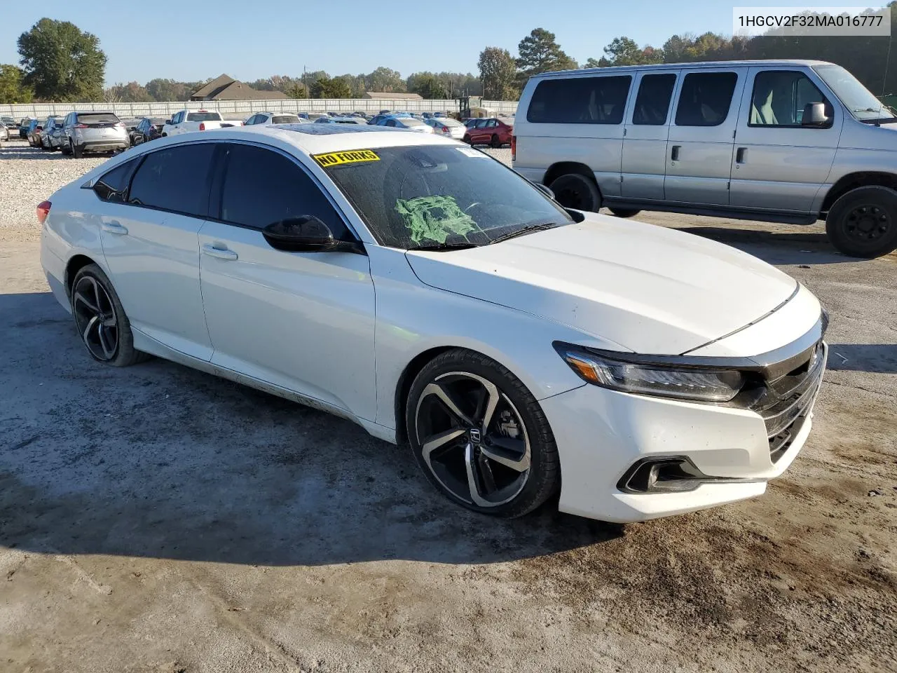 2021 Honda Accord Sport VIN: 1HGCV2F32MA016777 Lot: 77083784