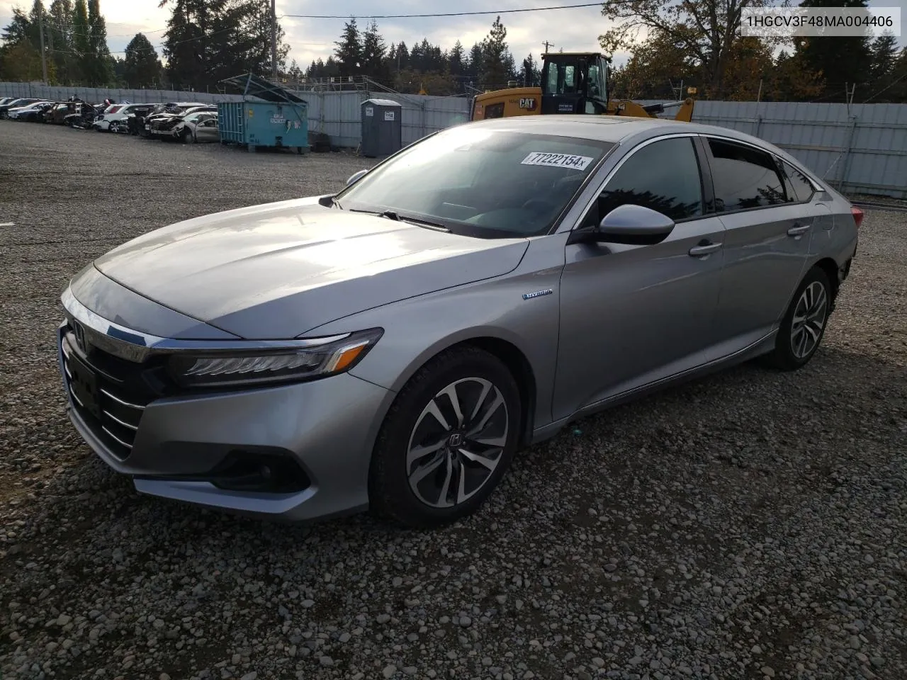 2021 Honda Accord Hybrid Ex VIN: 1HGCV3F48MA004406 Lot: 77222154