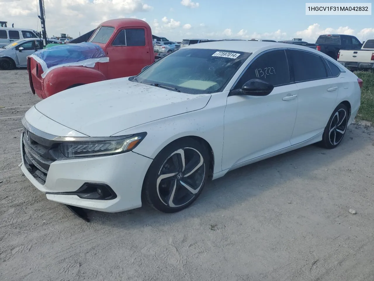 2021 Honda Accord Sport VIN: 1HGCV1F31MA042832 Lot: 77597014