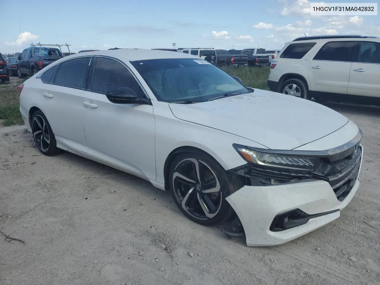 2021 Honda Accord Sport VIN: 1HGCV1F31MA042832 Lot: 77597014