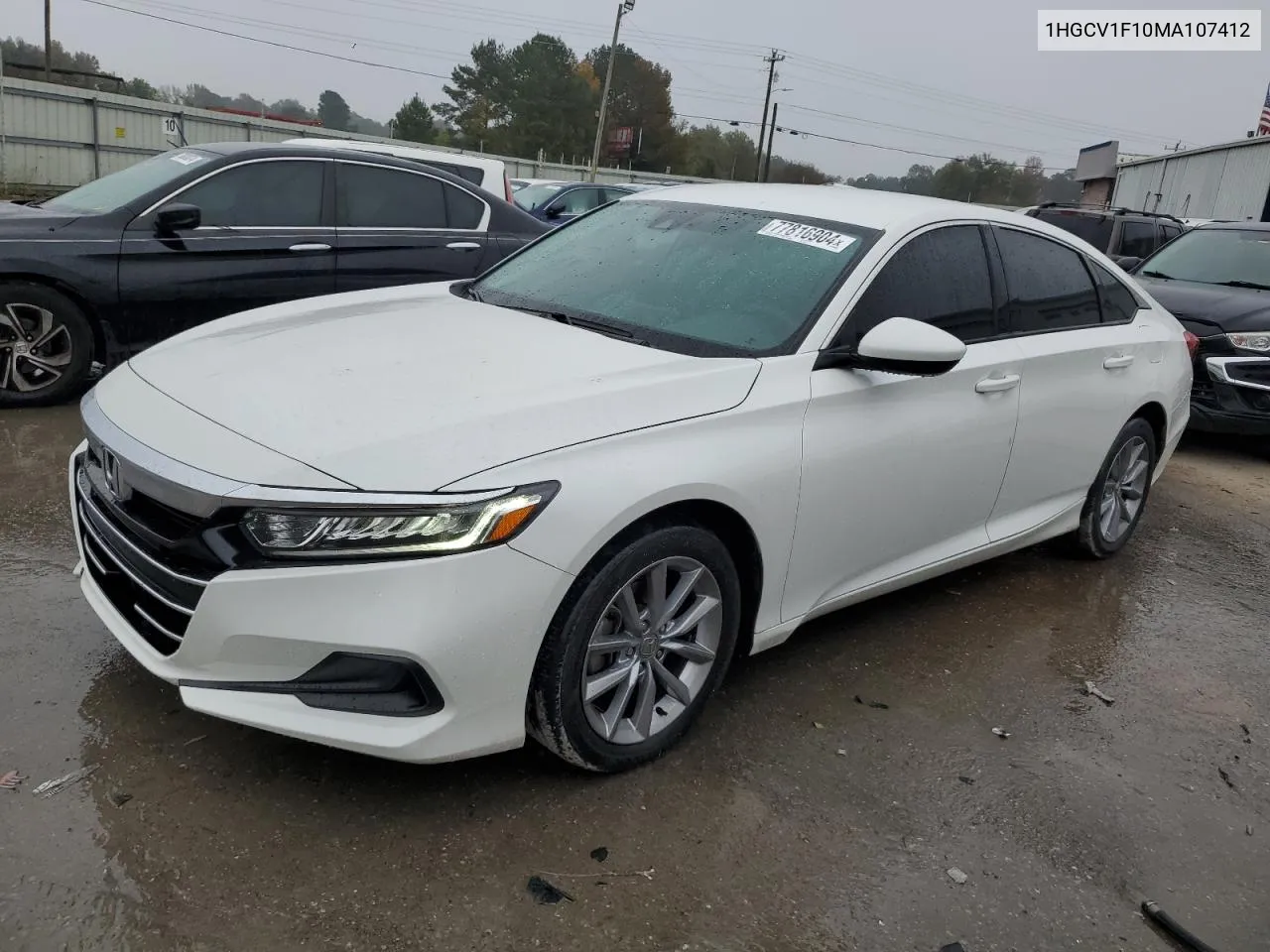 2021 Honda Accord Lx VIN: 1HGCV1F10MA107412 Lot: 77816904