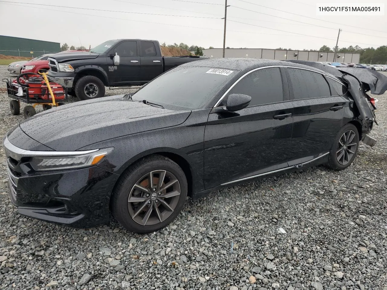 2021 Honda Accord Exl VIN: 1HGCV1F51MA005491 Lot: 80013914