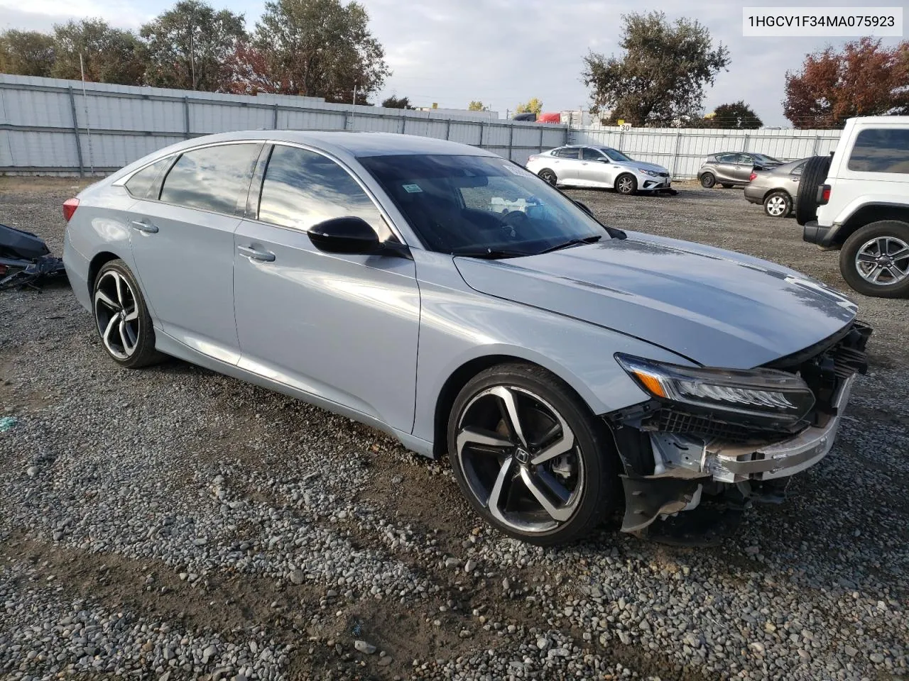 2021 Honda Accord Sport VIN: 1HGCV1F34MA075923 Lot: 80860444