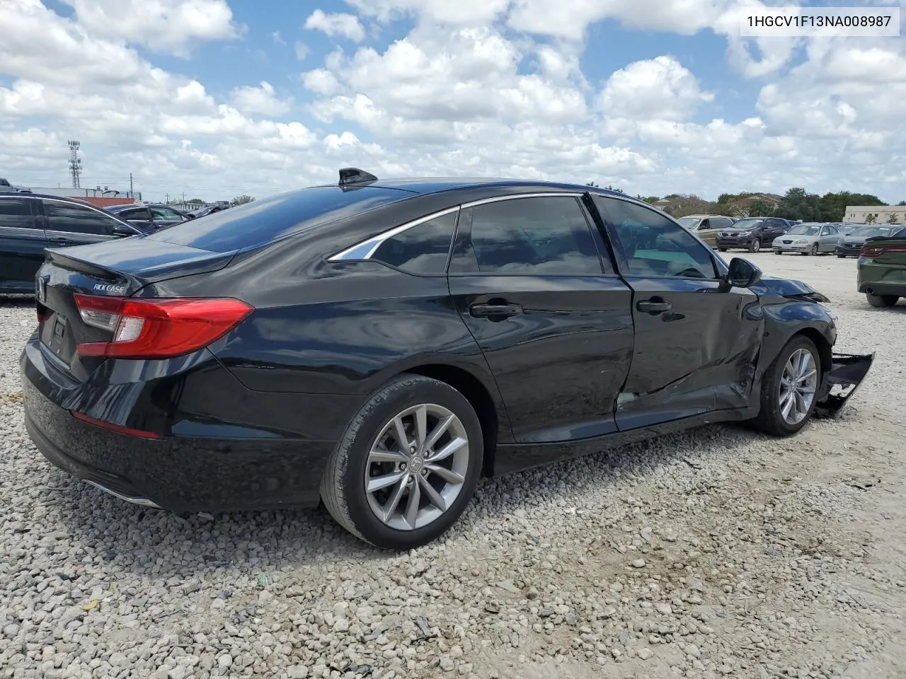 2022 Honda Accord Lx VIN: 1HGCV1F13NA008987 Lot: 52414564