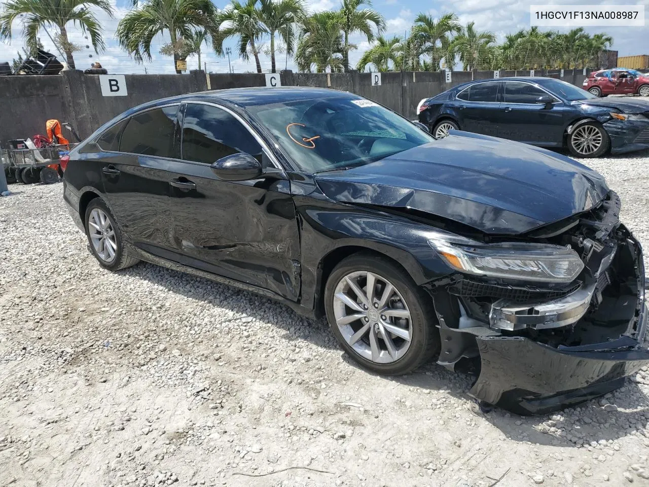 2022 Honda Accord Lx VIN: 1HGCV1F13NA008987 Lot: 52414564