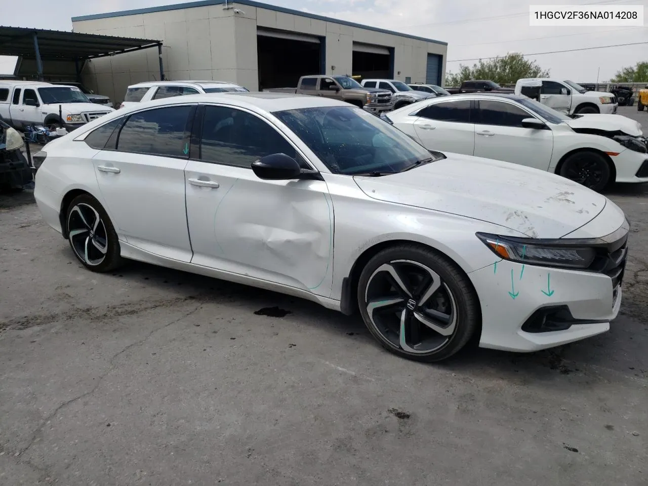 2022 Honda Accord Sport VIN: 1HGCV2F36NA014208 Lot: 58979174