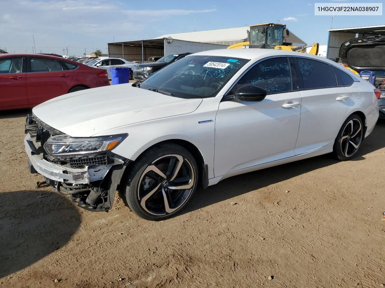 1HGCV3F22NA038907 2022 Honda Accord Hybrid Sport