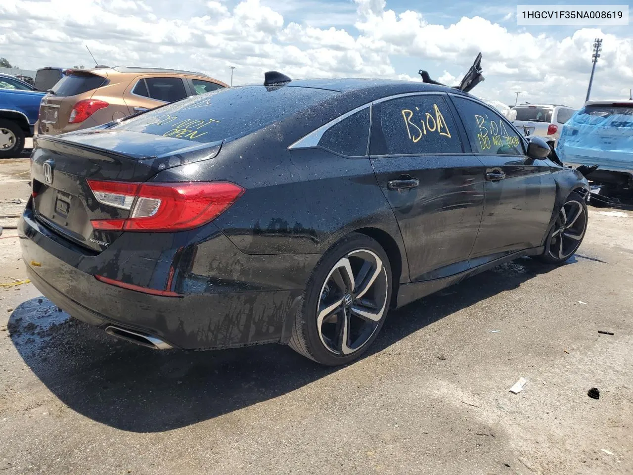 2022 Honda Accord Sport VIN: 1HGCV1F35NA008619 Lot: 60791333