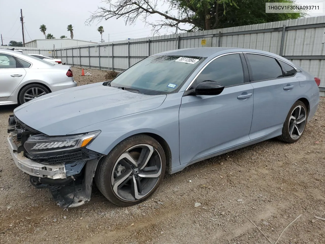 1HGCV1F30NA093711 2022 Honda Accord Sport