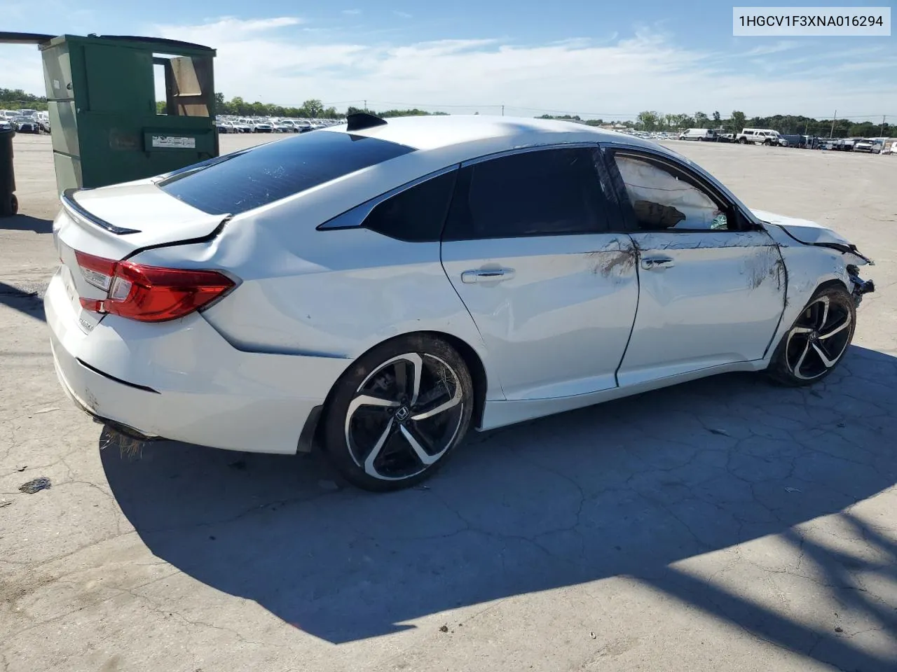 2022 Honda Accord Sport VIN: 1HGCV1F3XNA016294 Lot: 61276474