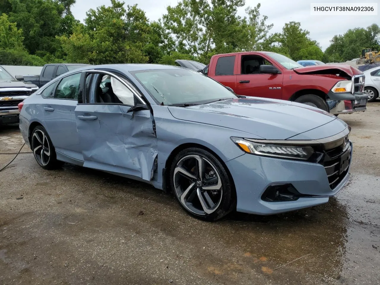 2022 Honda Accord Sport VIN: 1HGCV1F38NA092306 Lot: 61390274