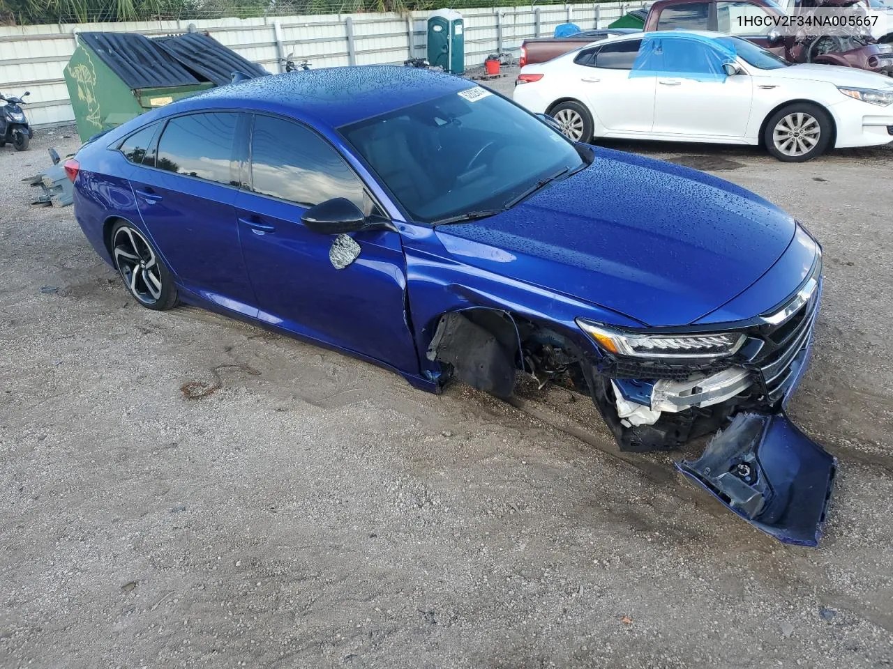 1HGCV2F34NA005667 2022 Honda Accord Sport